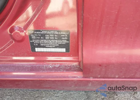 2014 Hyundai Elantra Se z USA, uszkodzony, nr VIN 5NPDH4AE1EH466980